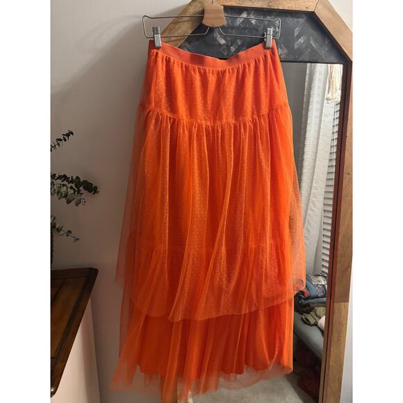 Anthropologie Evelyn Tulle Tiered Midi Maxi Skirt - Picture 7 of 8